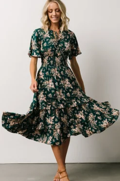 Discount Baltic Born Spell Boho Midi Dress | Topaz + Blush Floral Topaz+BlushFloral