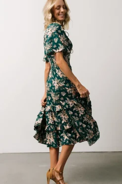 Discount Baltic Born Spell Boho Midi Dress | Topaz + Blush Floral Topaz+BlushFloral