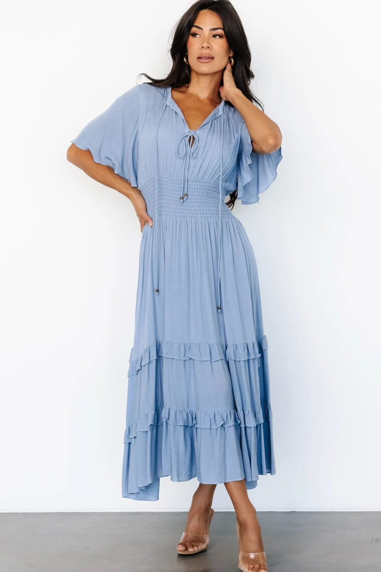 Discount Baltic Born Spell Boho Midi Dress | Whisper Blue WhisperBlue