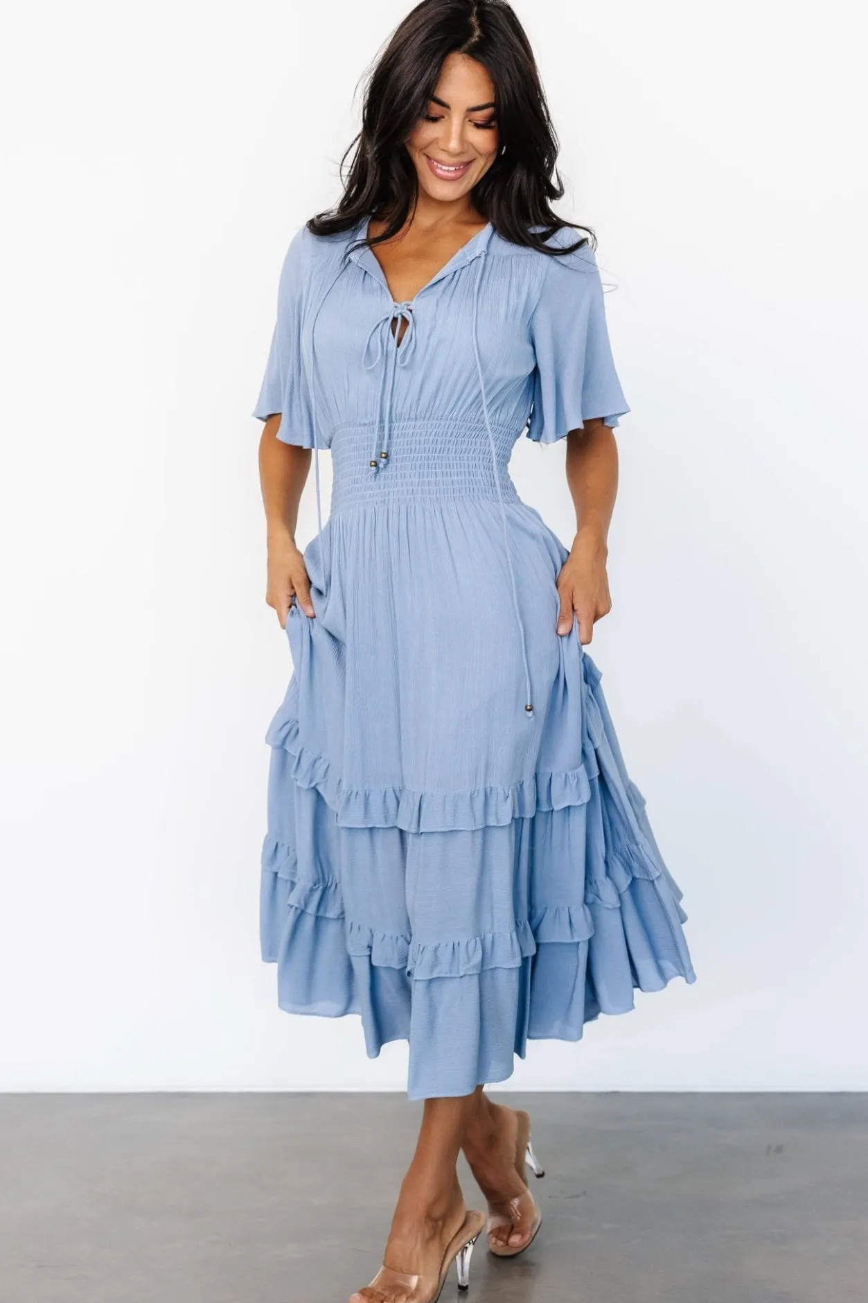 Discount Baltic Born Spell Boho Midi Dress | Whisper Blue WhisperBlue