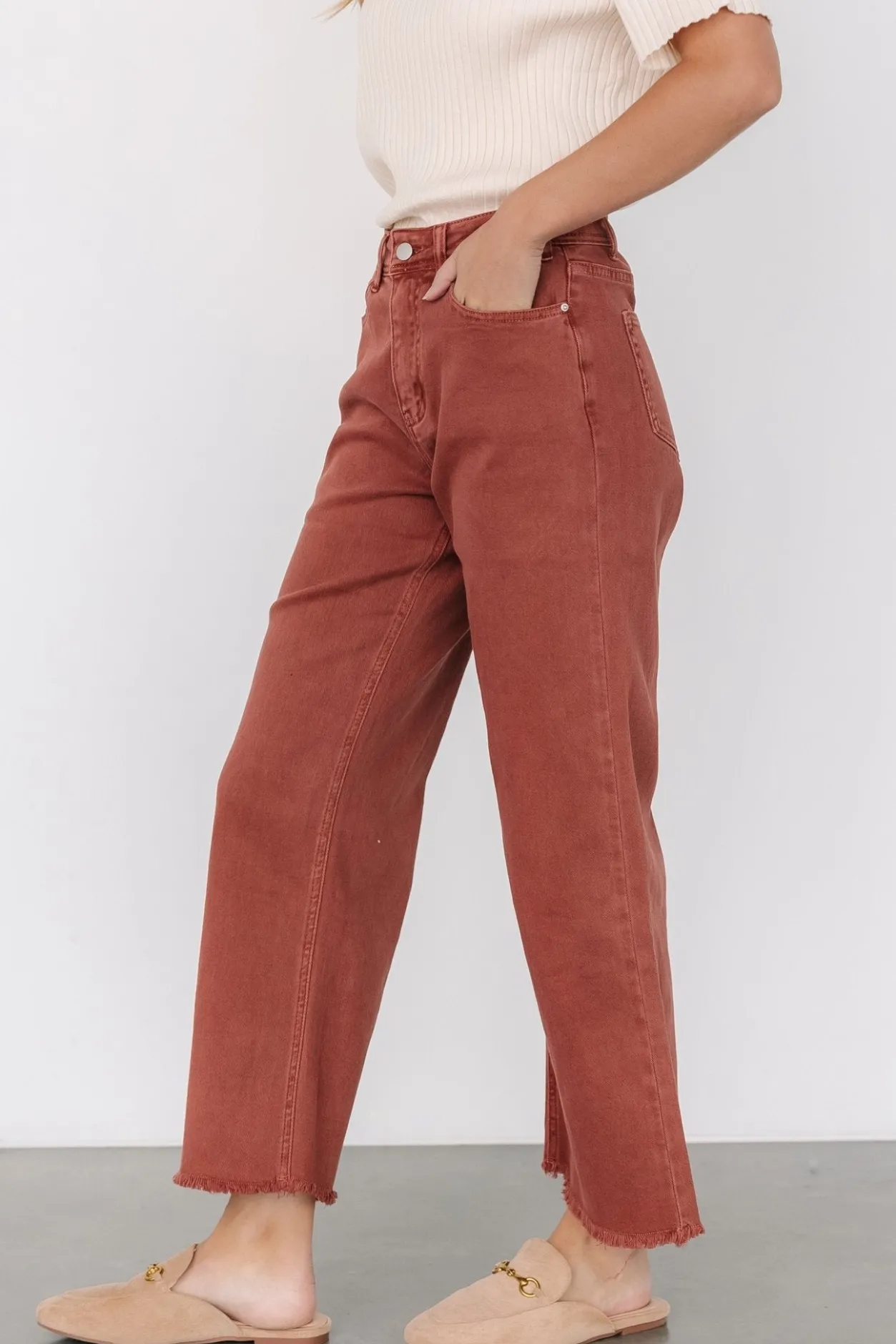 New Baltic Born Spence Denim Pants | Terracotta