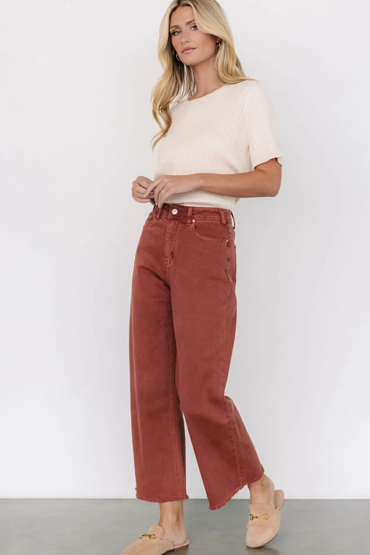 New Baltic Born Spence Denim Pants | Terracotta