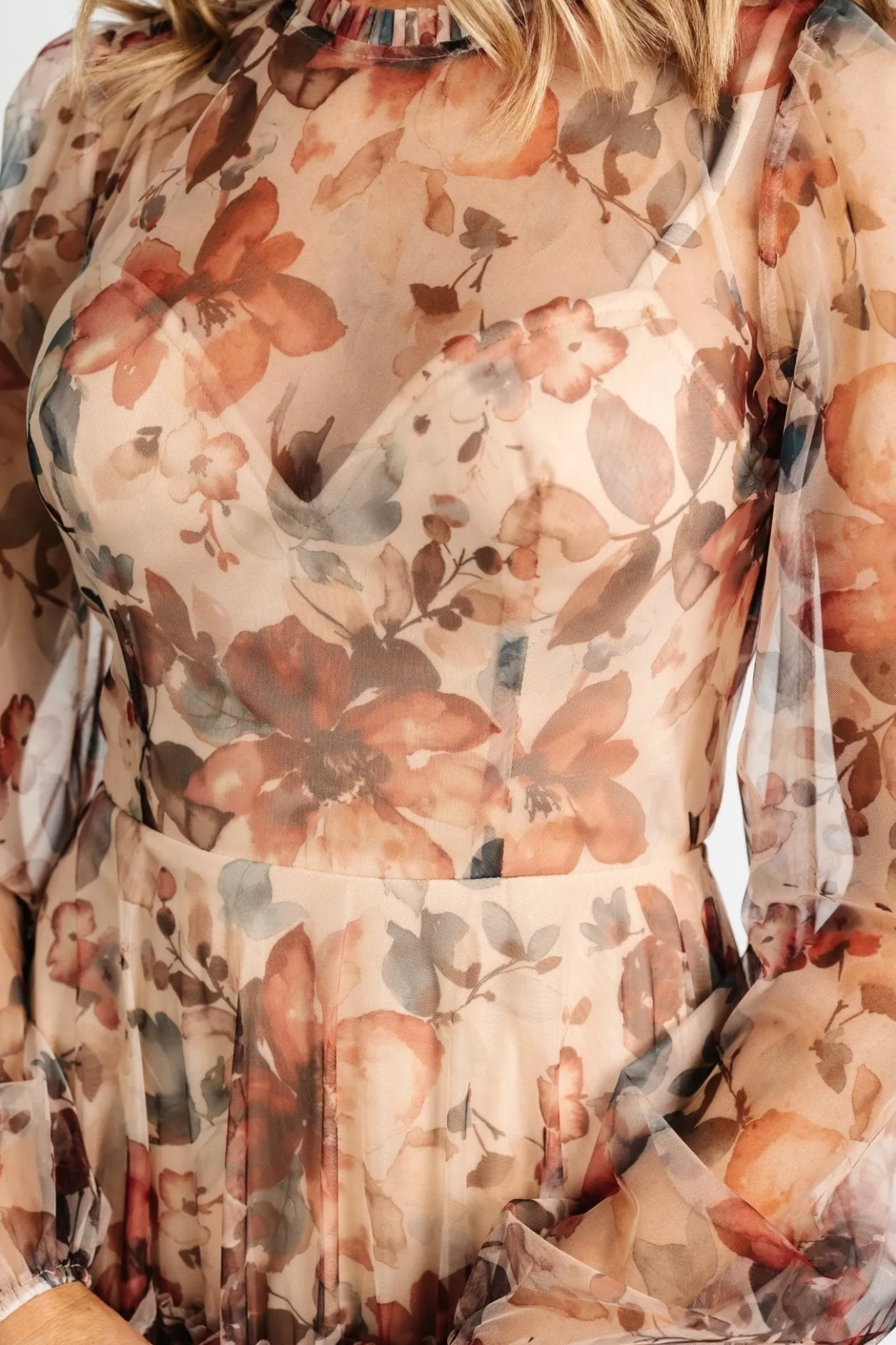 Outlet Baltic Born Stephanie Tiered Maxi Dress | Taupe Floral TaupeFloral