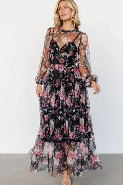 Sale Baltic Born Stephanie Tiered Maxi Dress | Black Floral BlackFloral