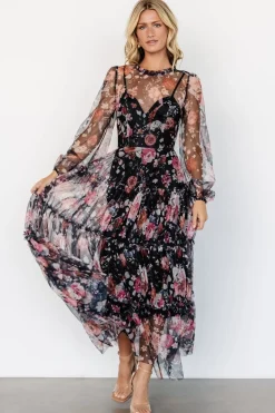 Sale Baltic Born Stephanie Tiered Maxi Dress | Black Floral BlackFloral
