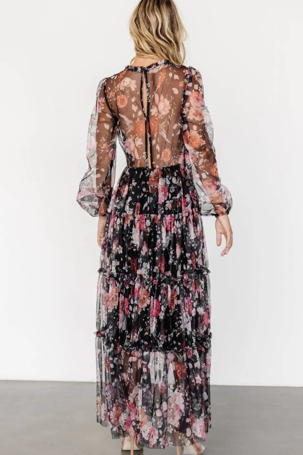 Sale Baltic Born Stephanie Tiered Maxi Dress | Black Floral BlackFloral