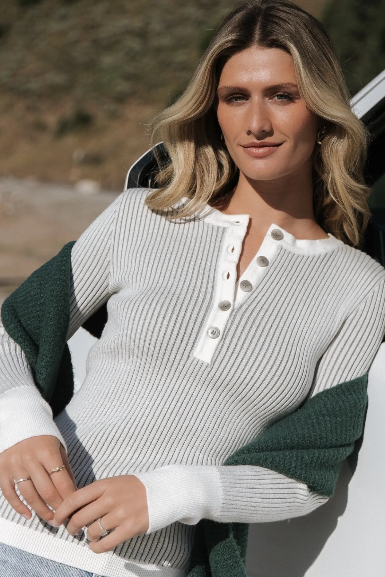 Sale Baltic Born Stevie Ribbed Sweater | Gray