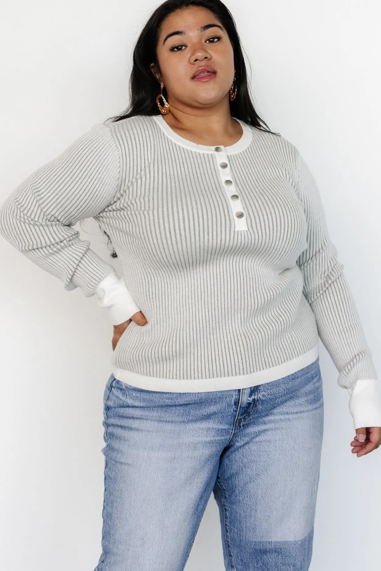 Sale Baltic Born Stevie Ribbed Sweater | Gray