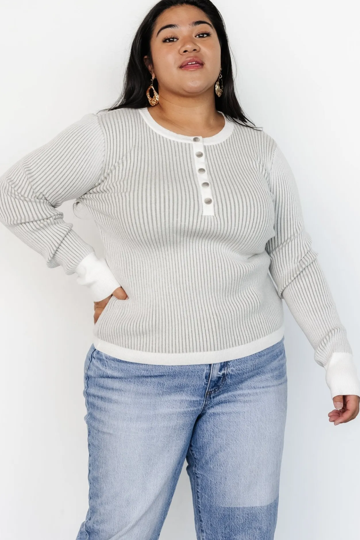 Sale Baltic Born Stevie Ribbed Sweater | Gray