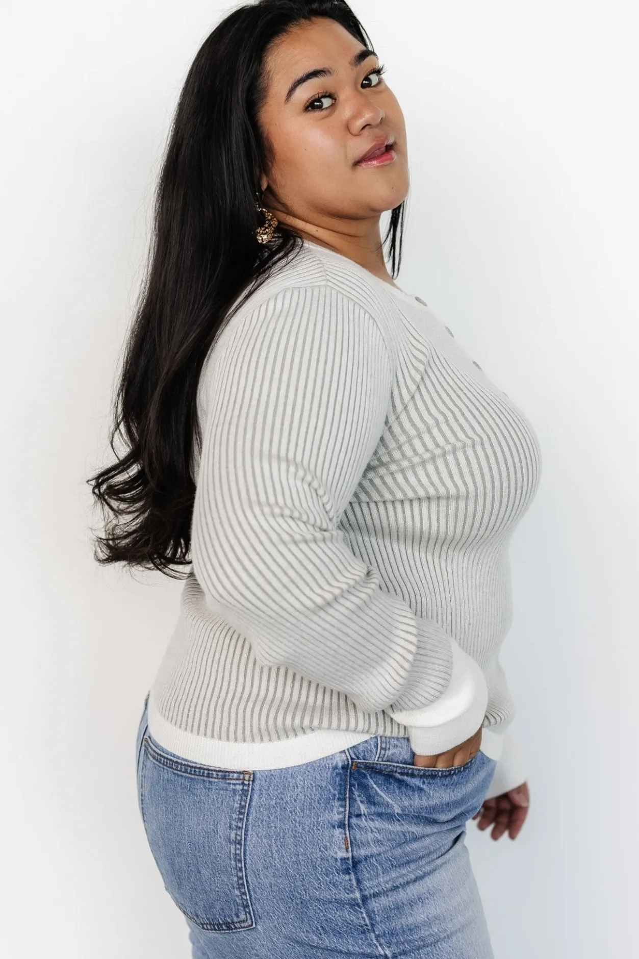 Sale Baltic Born Stevie Ribbed Sweater | Gray
