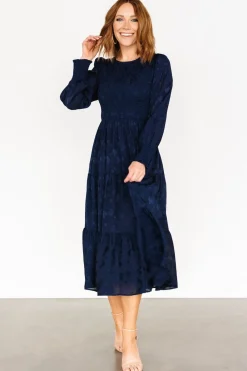 Online Baltic Born Stockholm Smocked Dress | Midnight Blue MidnightBlue