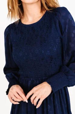 Online Baltic Born Stockholm Smocked Dress | Midnight Blue MidnightBlue