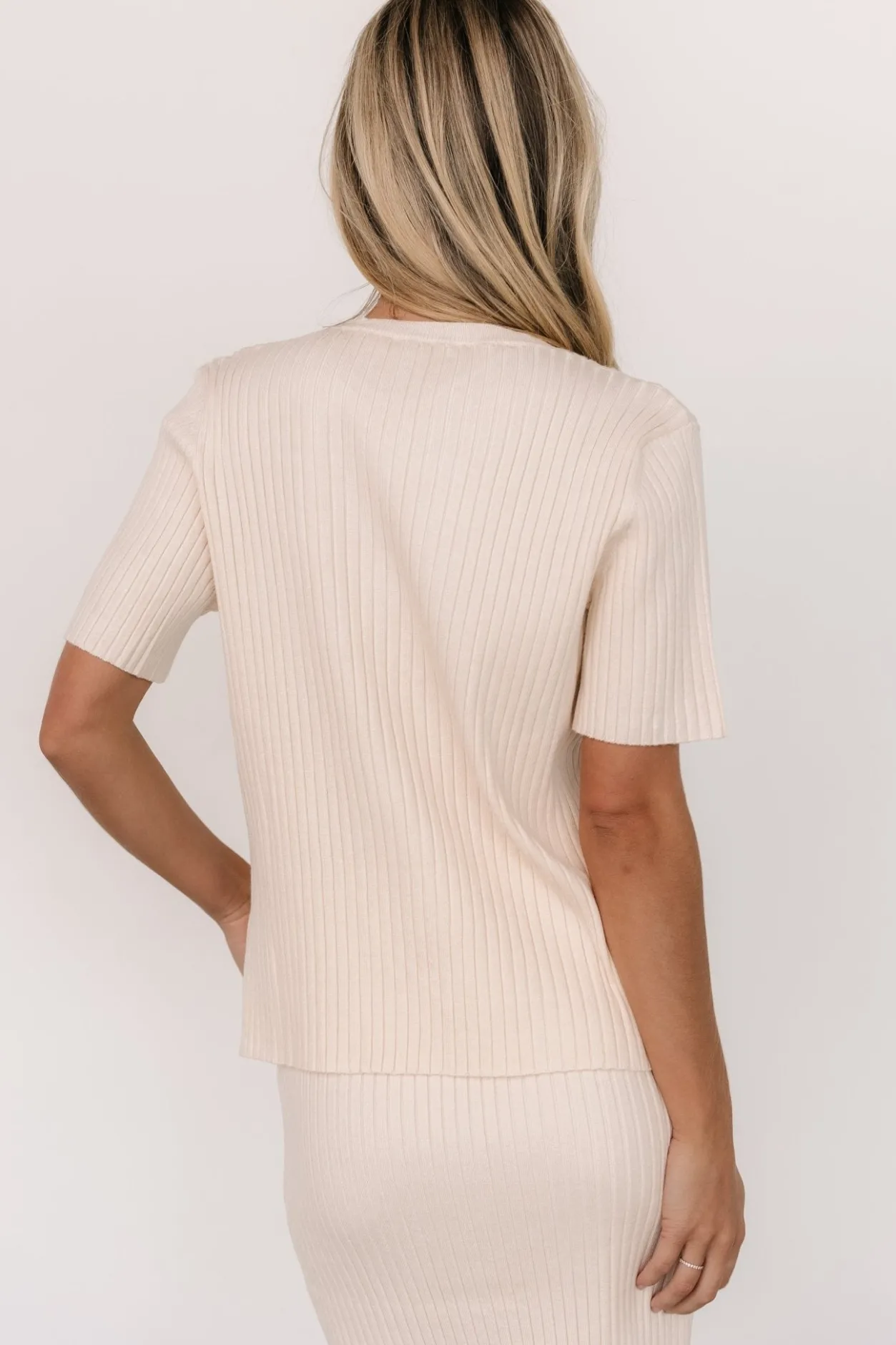 Discount Baltic Born Stormi Ribbed Sweater Top | Cream