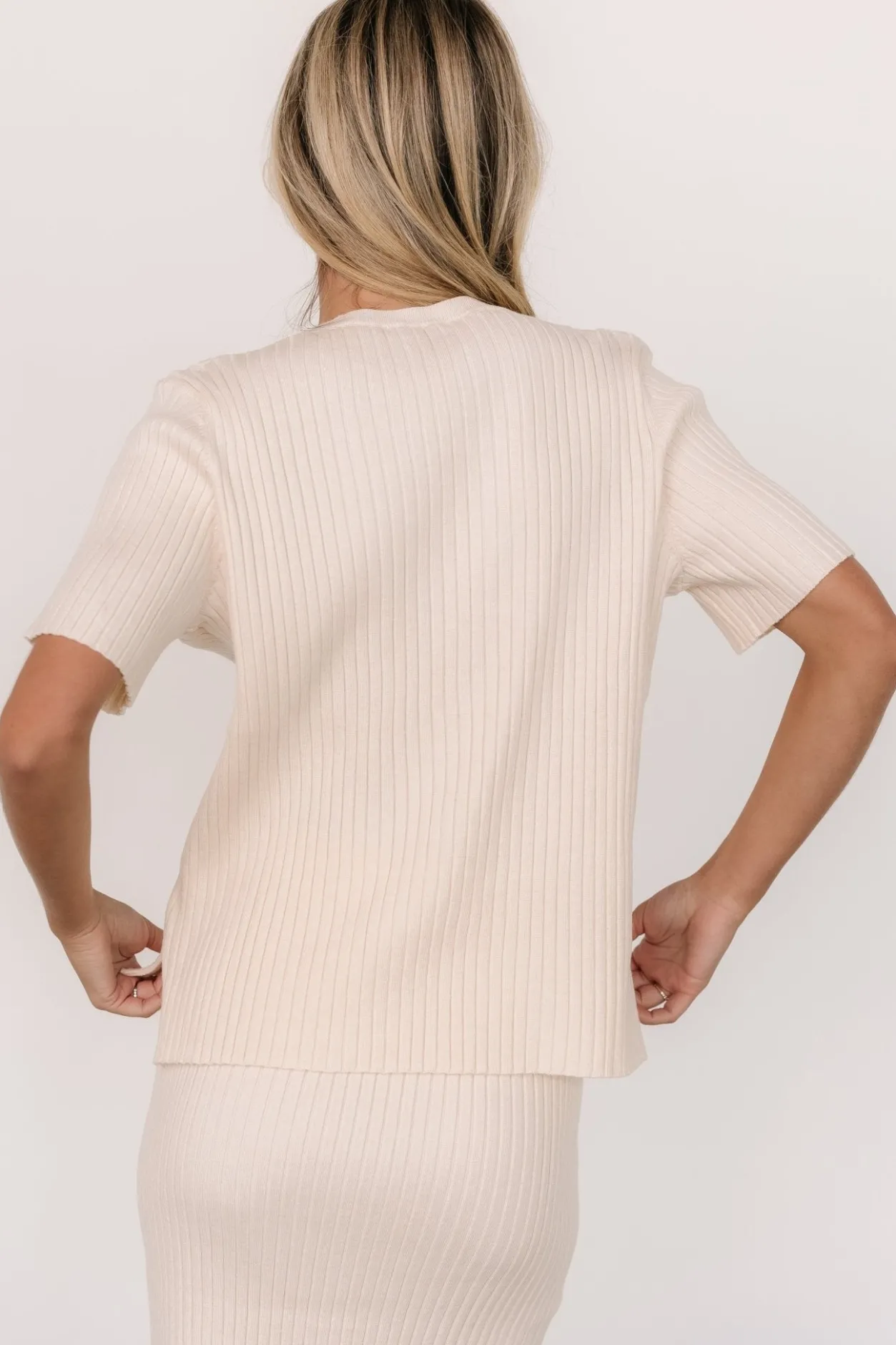 Discount Baltic Born Stormi Ribbed Sweater Top | Cream