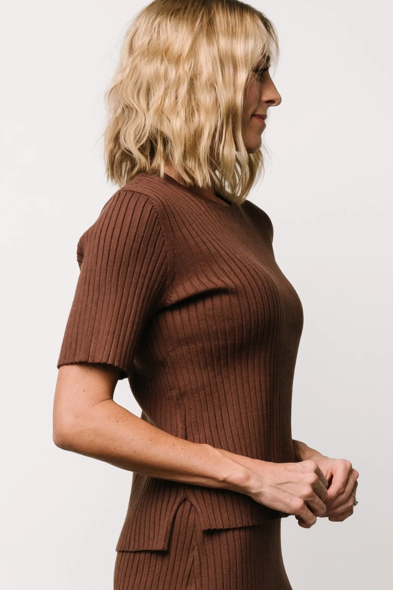 Clearance Baltic Born Stormi Ribbed Sweater Top | Brown