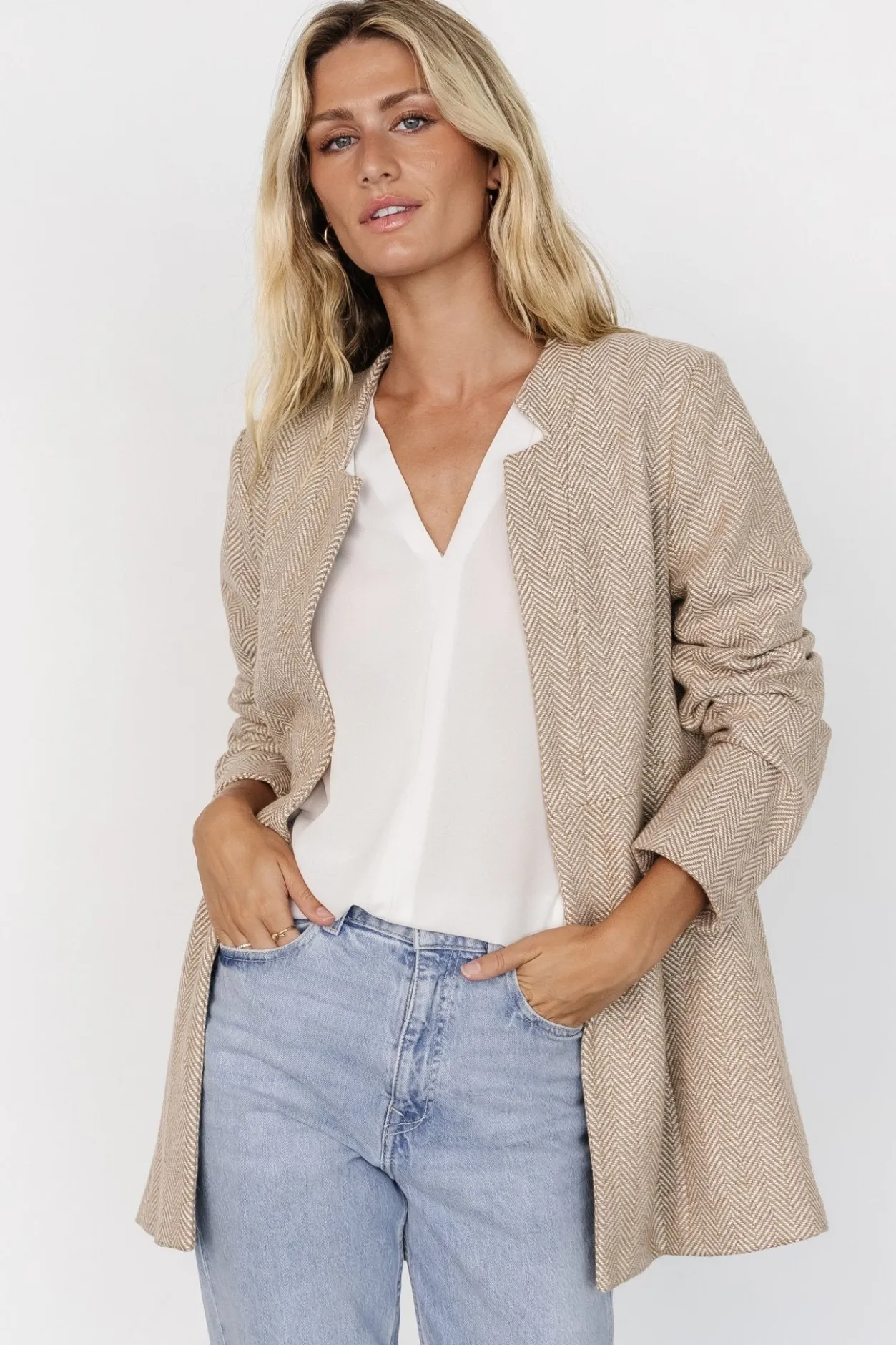 Outlet Baltic Born Stratford Open Front Blazer | Natural