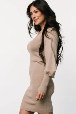 Discount Baltic Born Suki V Neck Sweater Dress | Mocha