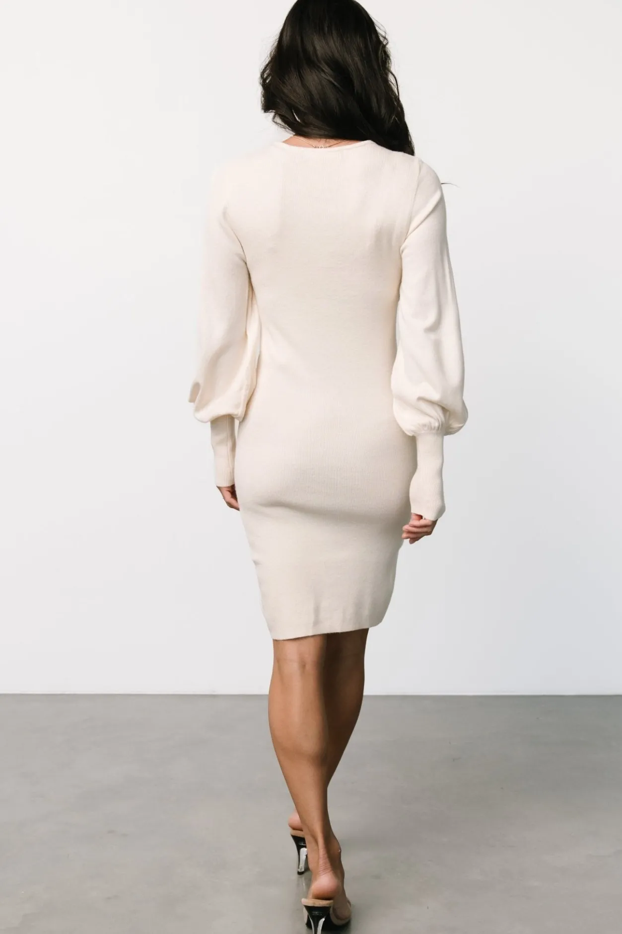 Clearance Baltic Born Suki V Neck Sweater Dress | Cream