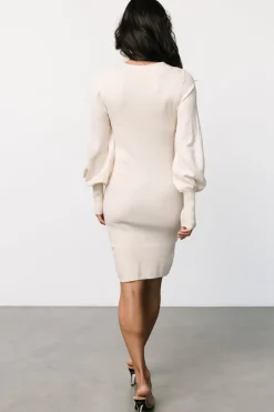 Clearance Baltic Born Suki V Neck Sweater Dress | Cream