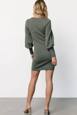 Clearance Baltic Born Suki V Neck Sweater Dress | Winter Green WinterGreen