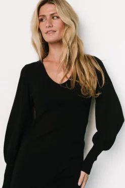 New Baltic Born Suki V Neck Sweater Dress | Black