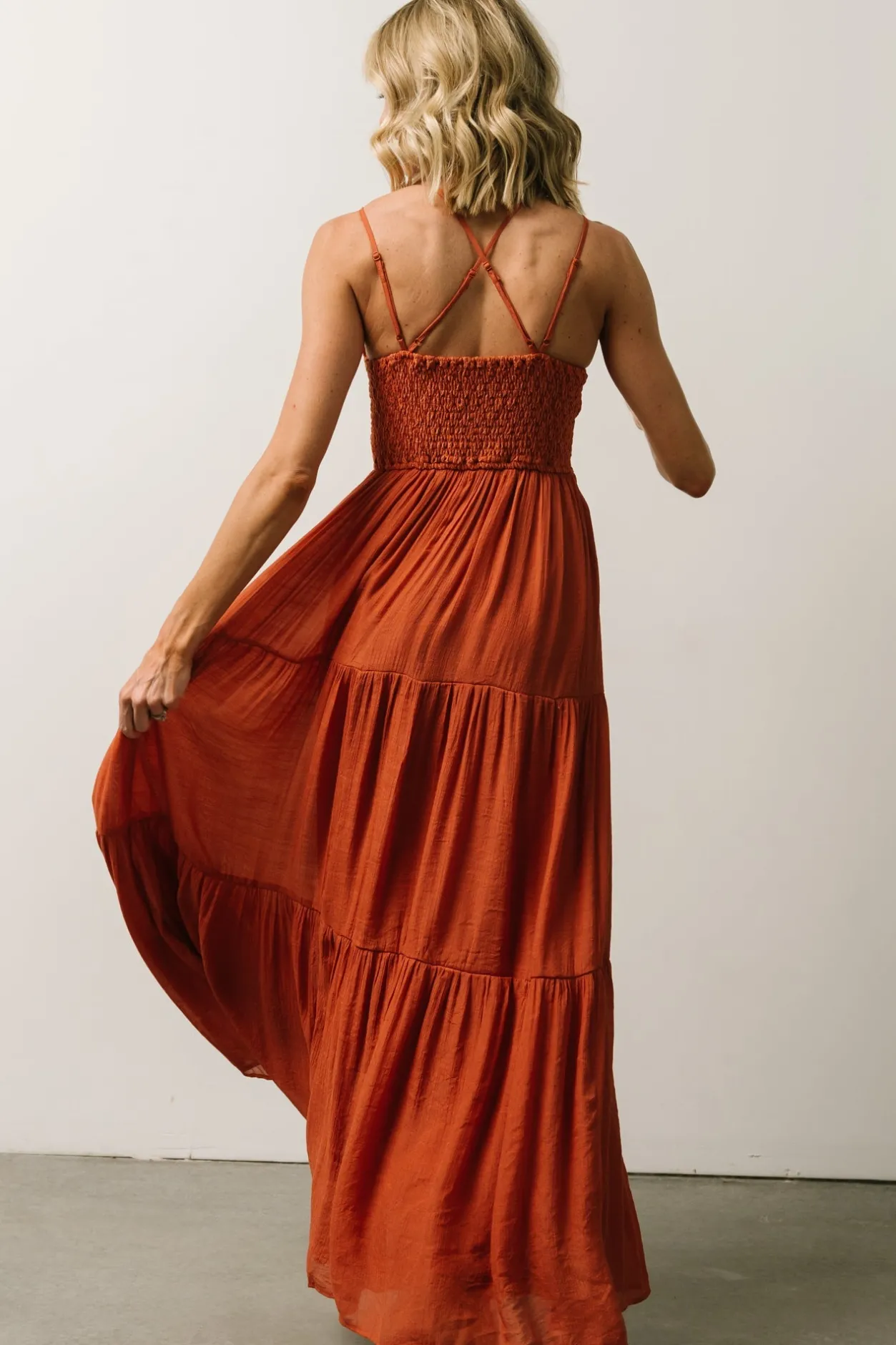 Hot Baltic Born Summerlin Lace Top Maxi Dress | Rust