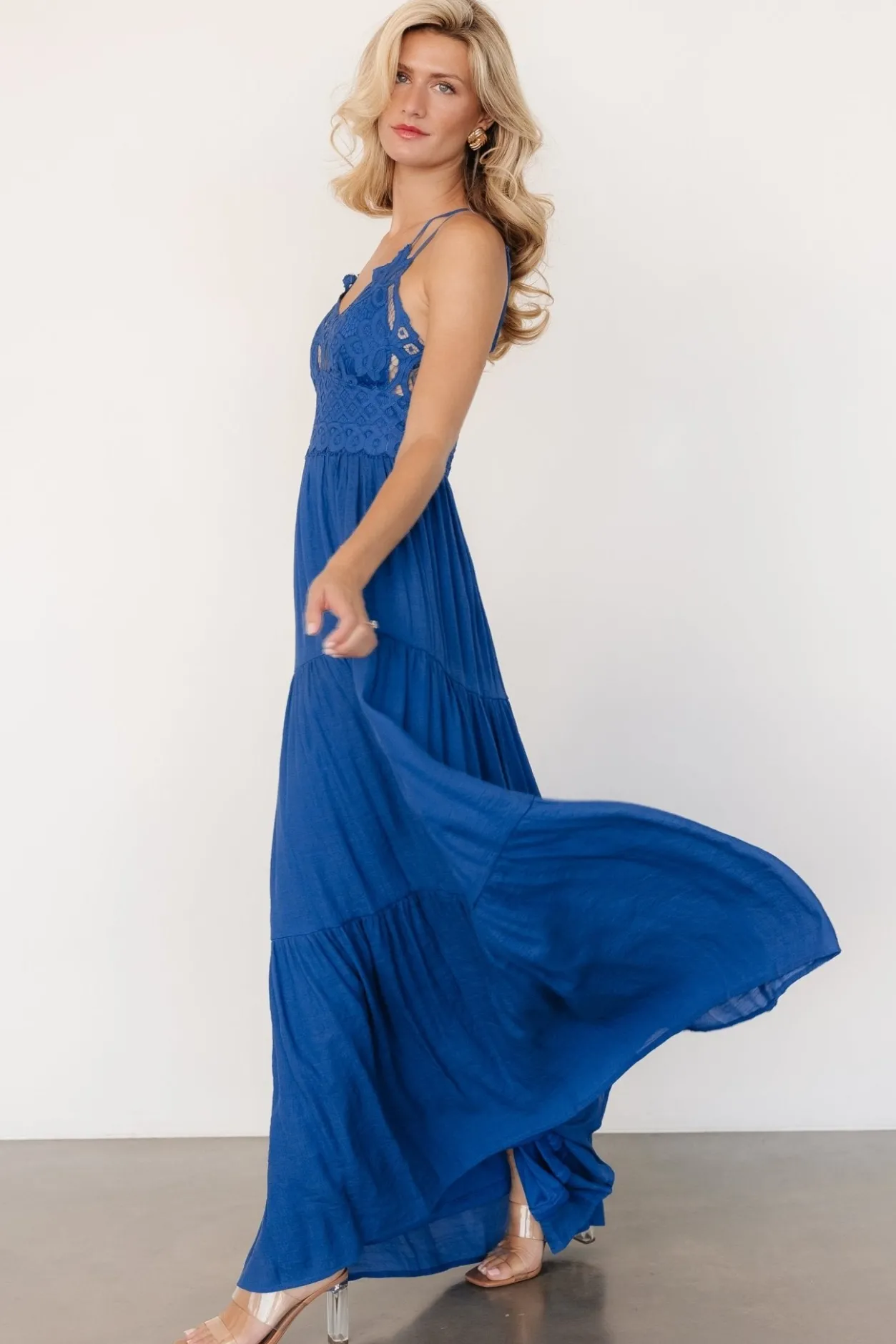 Discount Baltic Born Summerlin Lace Top Maxi Dress | Blue