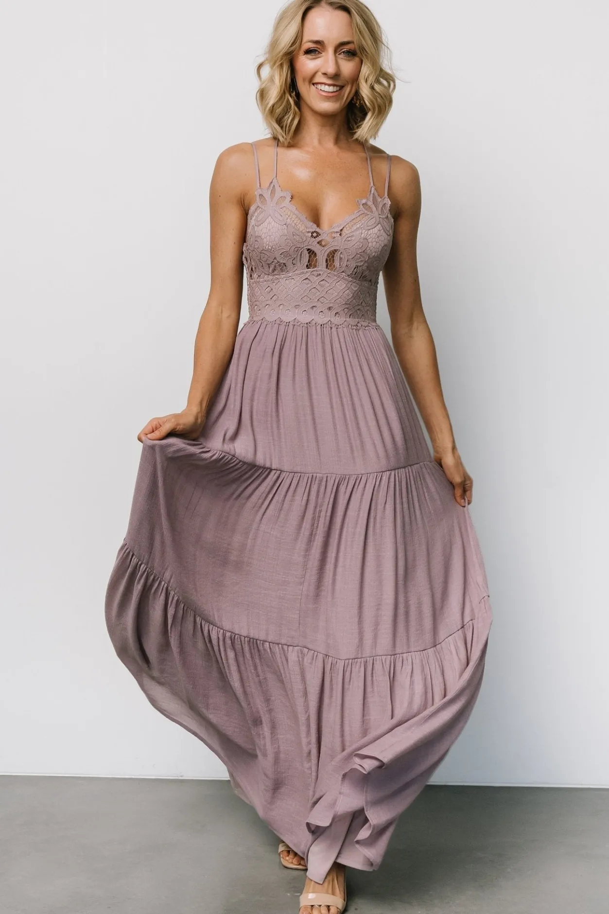 Clearance Baltic Born Summerlin Lace Top Maxi Dress | Dusty Mauve DustyMauve