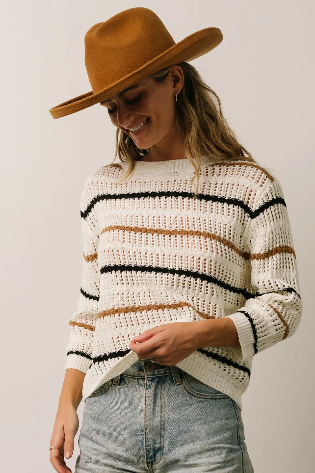 Outlet Baltic Born Sundance Knit Sweater Top | Ivory Multi Stripe IvoryMultiStripe