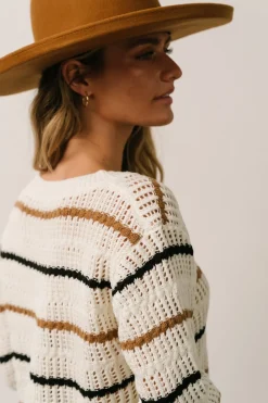 Outlet Baltic Born Sundance Knit Sweater Top | Ivory Multi Stripe IvoryMultiStripe