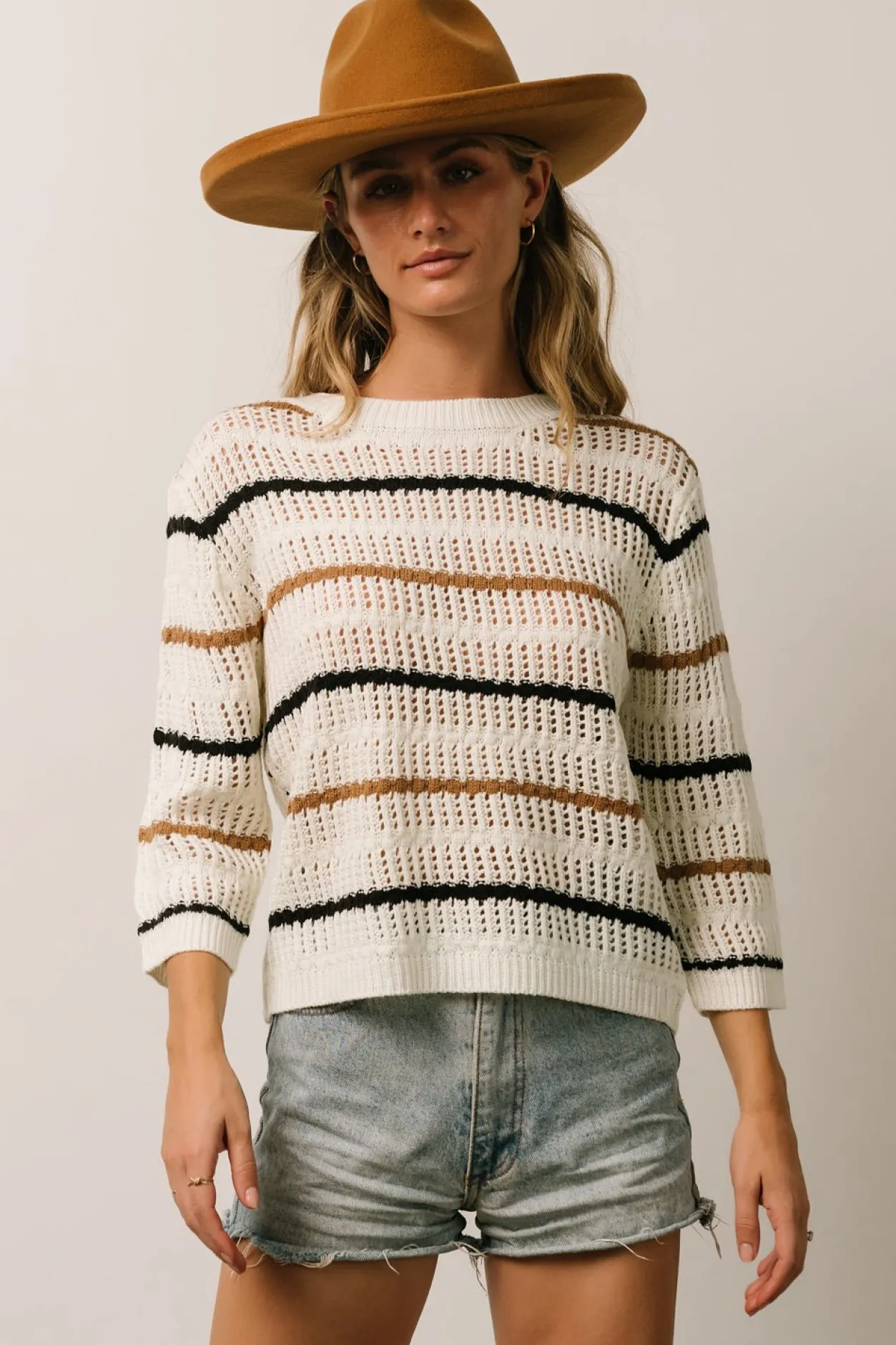 Outlet Baltic Born Sundance Knit Sweater Top | Ivory Multi Stripe IvoryMultiStripe