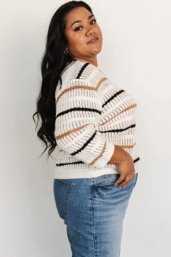 Outlet Baltic Born Sundance Knit Sweater Top | Ivory Multi Stripe IvoryMultiStripe