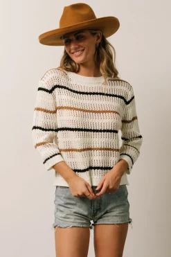 Outlet Baltic Born Sundance Knit Sweater Top | Ivory Multi Stripe IvoryMultiStripe