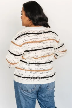 Outlet Baltic Born Sundance Knit Sweater Top | Ivory Multi Stripe IvoryMultiStripe