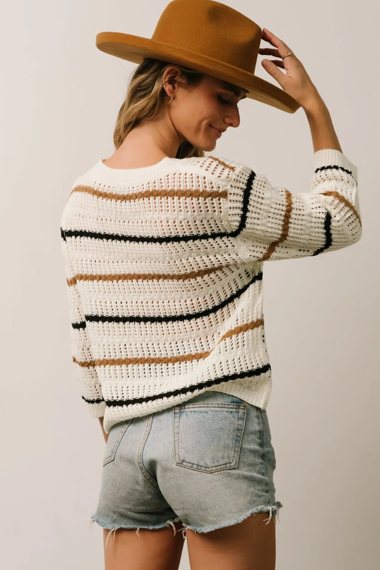 Outlet Baltic Born Sundance Knit Sweater Top | Ivory Multi Stripe IvoryMultiStripe
