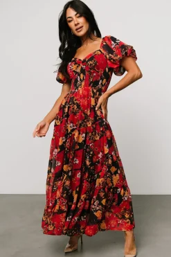 Sale Baltic Born Suzy Maxi Dress | Black + Red Multi Black+RedMulti