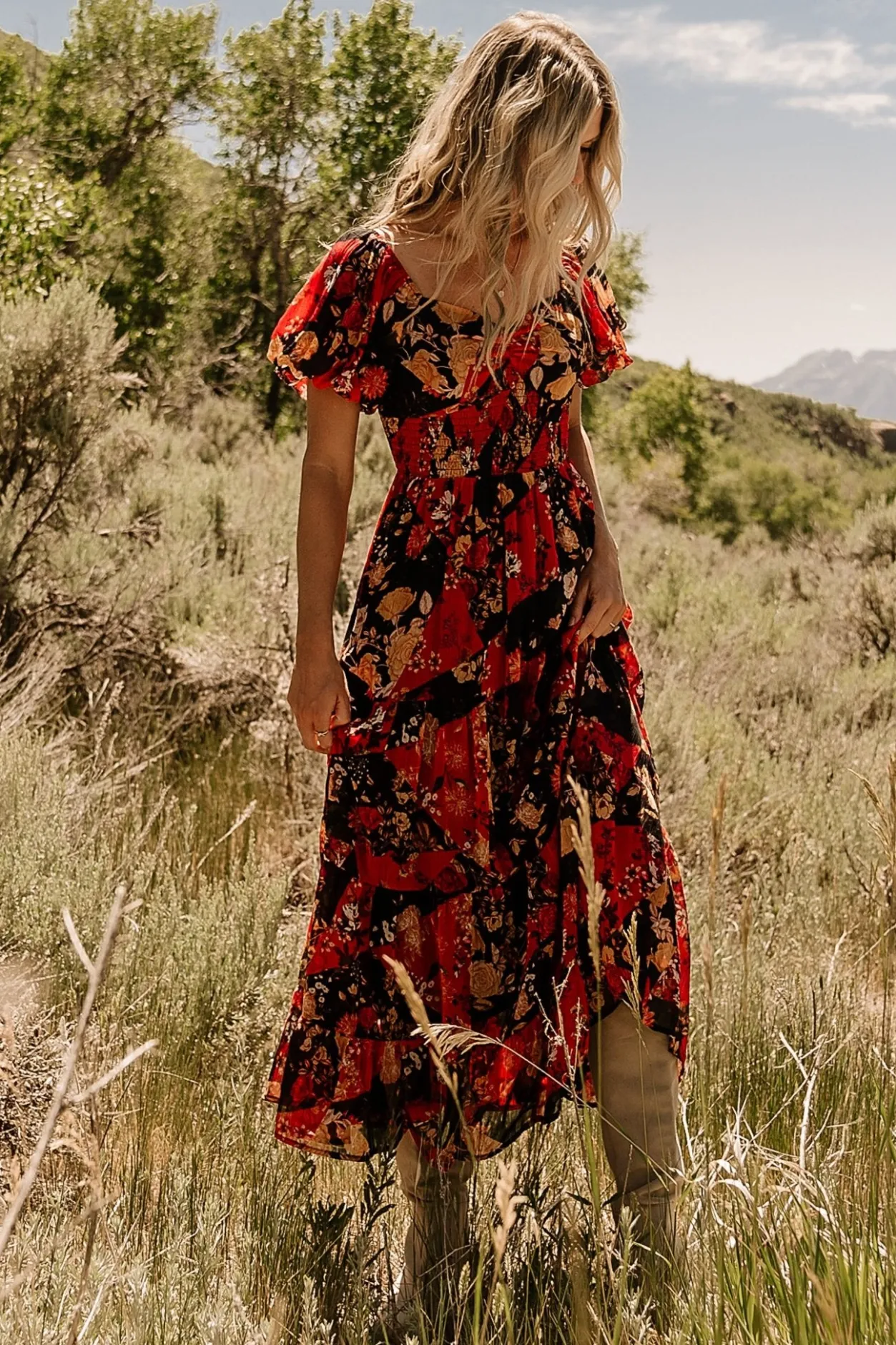 Sale Baltic Born Suzy Maxi Dress | Black + Red Multi Black+RedMulti