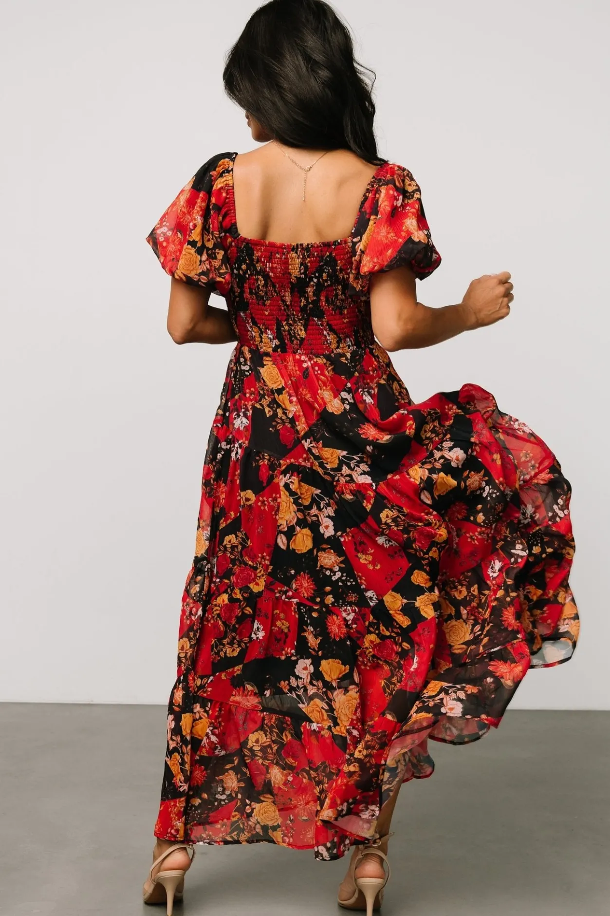 Sale Baltic Born Suzy Maxi Dress | Black + Red Multi Black+RedMulti