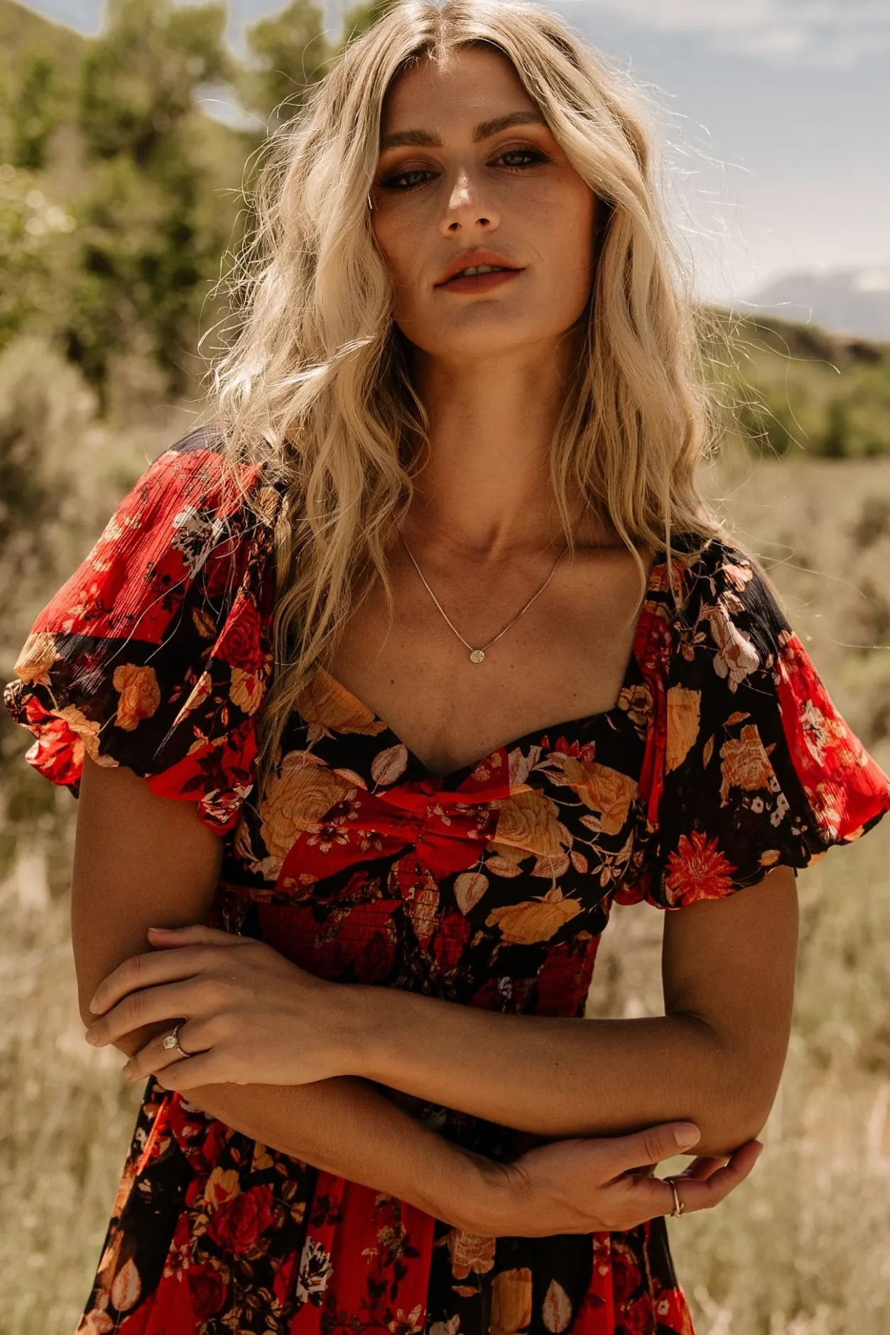 Sale Baltic Born Suzy Maxi Dress | Black + Red Multi Black+RedMulti