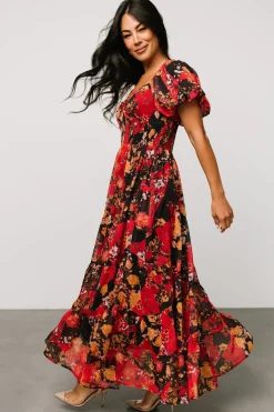 Sale Baltic Born Suzy Maxi Dress | Black + Red Multi Black+RedMulti