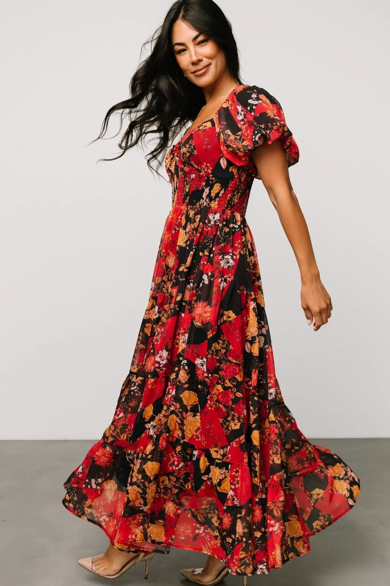 Sale Baltic Born Suzy Maxi Dress | Black + Red Multi Black+RedMulti