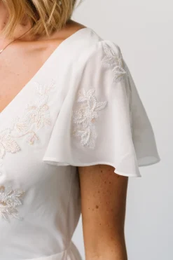 Best Baltic Born Swan Bead Embroidered Midi Dress | Off White OffWhite