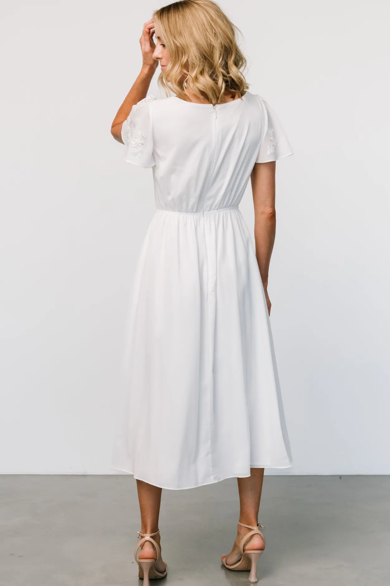 Best Baltic Born Swan Bead Embroidered Midi Dress | Off White OffWhite