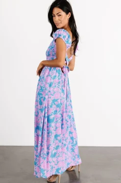 Outlet Baltic Born Tabitha Open Back Maxi Dress | Blue + Pink Blue+Pink