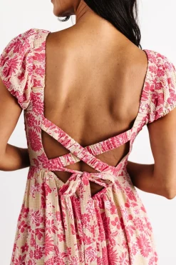 New Baltic Born Tabitha Open Back Maxi Dress | Yellow + Coral Yellow+Coral