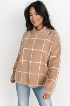 Outlet Baltic Born Tahoe Turtleneck Sweater | Taupe + Cream Taupe+Cream