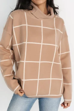 Outlet Baltic Born Tahoe Turtleneck Sweater | Taupe + Cream Taupe+Cream