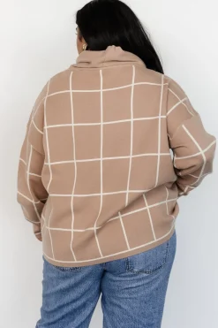 Outlet Baltic Born Tahoe Turtleneck Sweater | Taupe + Cream Taupe+Cream