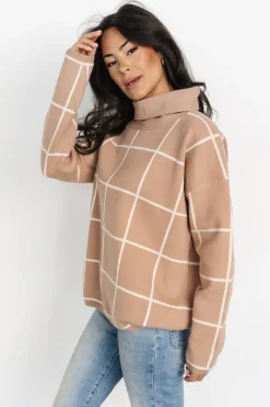 Outlet Baltic Born Tahoe Turtleneck Sweater | Taupe + Cream Taupe+Cream
