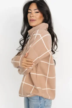 Outlet Baltic Born Tahoe Turtleneck Sweater | Taupe + Cream Taupe+Cream